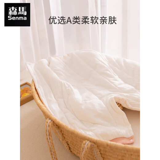 Semir children's infant winter thickened clothes for baby girls, quilted onesies, rompers, outdoor clothes, pure cotton clothes, autumn and winter, pineapple pink 80cm