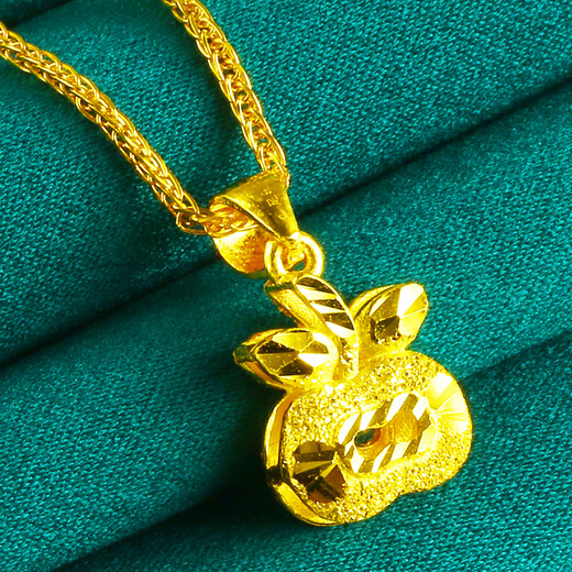 Liu Dawen gold necklace women's 9999 pure gold chain pure gold pendant small apple real gold set chain Chinese Valentine's Day gift set of pendants about 5.08-5.3g (including labor fee 20)