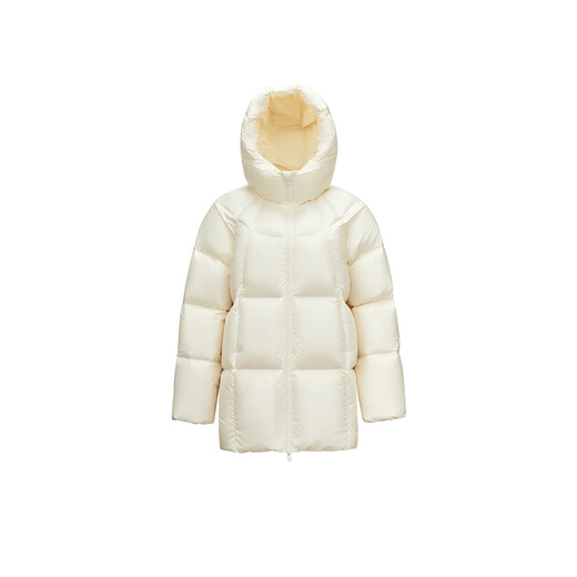 Semir Easy | Down Jacket Women's Winter Mid-Length 90 Down Thick Three-proof Turtle Back Raglan 2025 New Jacket Milk White (White Duck Down) 10501 M