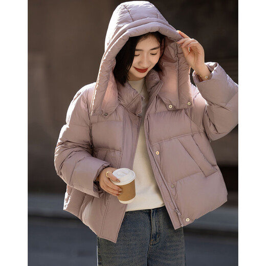 Demana Light to warm winter non-pressing 90 duck down hooded three-layer craft elastic hooded women's down jacket