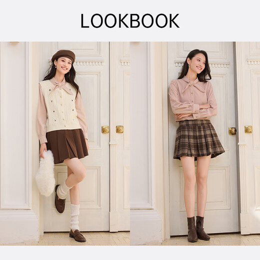 Xiangying pink long-sleeved shirt for women 2025 winter new bow collar age-reducing loose light workplace commuting shirt silver peony S