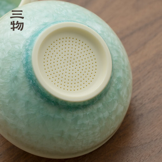 Sanwu Qingying Kiln Tea Leaking Tea Filter Filter Dehua Ceramic Tea Set Parts All-Porcelain One-piece Tea Filter Qingying Tea Filter