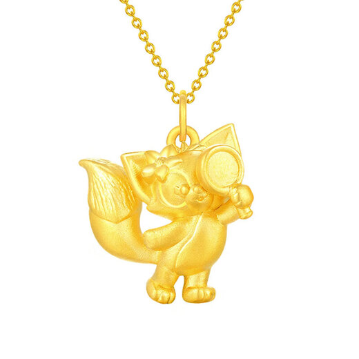 Jinxu Pure Gold Disney Magnifying Glass Lina Belle Gold Pendant Detective Kawasaki Daji Fox Girl 1:02g