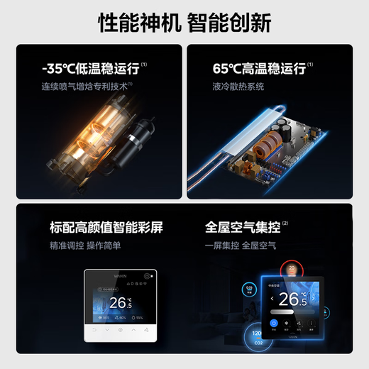 Hualing Shenji central air conditioner, one to four, one to five, multi-connected household, new level energy efficiency, full DC variable frequency air conditioner, intelligent cleaning, invisible embedded, 5 hp, 5 level 1 energy efficiency, 5 hp, one to three