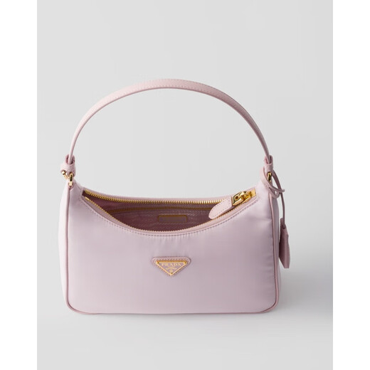 PRADA Women's Alabaster Pink Recycled Polyamide Mini Zipper Closure Handbag 1N204M_R064_F0WZT 1N204M_R064_F0WZT