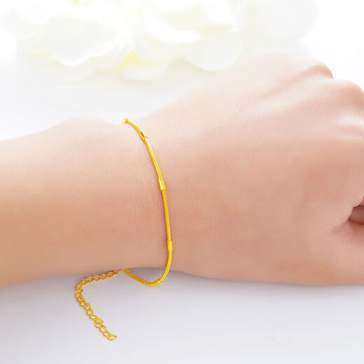 Lan Lian Hong Kong Duty Free Gold Bracelet for Women 9999 Pure Gold Pure Gold Bracelet with High Details and Free Rings and Earrings Linglong Bracelet Free of Rings