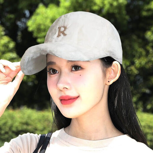 JINGJINGYI autumn and winter warm baseball cap for women, fashionable and versatile cold-proof hat, high-end internet celebrity face-showing small duck cap, brown, one size fits all, other