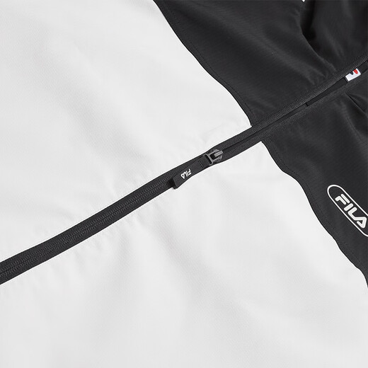 FILA ORIGINALE Fashionable Casual Sports Waterproof and Anti-fouling Loose Hooded Woven Jacket Men's Genuine Black S