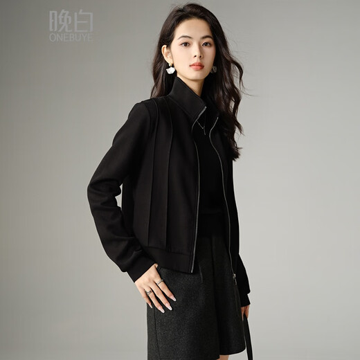 Late White New Product 2025 Autumn Style This Year's Popular Style Turtleneck Top Versatile Fashion Jacket Quality Jacket Women Black L