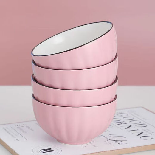 Colorful Pumpkin Rice Bowl 4.5-inch dish set household ceramic tableware underglaze color dish set Pumpkin 2 bowls random color