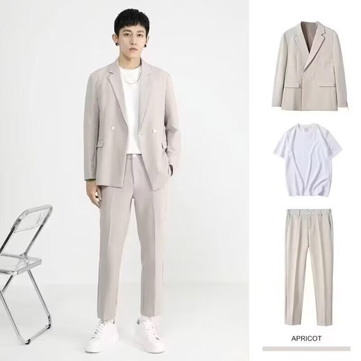 New autumn Korean style loose casual suit suit for men, handsome and versatile small suit, trendy suit suit for men, gray green L