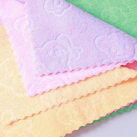 Jingxi self-operated - special brand pet towel, water-absorbent and quick-drying thickened bath towel, coral velvet easy to clean, door-to-door delivery, embossed bear square towel 25*25cm (5 pieces)