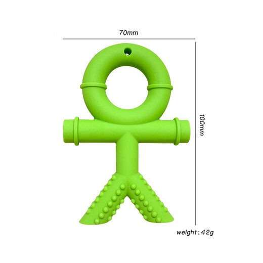 Food grade baby soothing anti-biting hand bite gel oral molar stick baby silicone teether yellow 1 pack