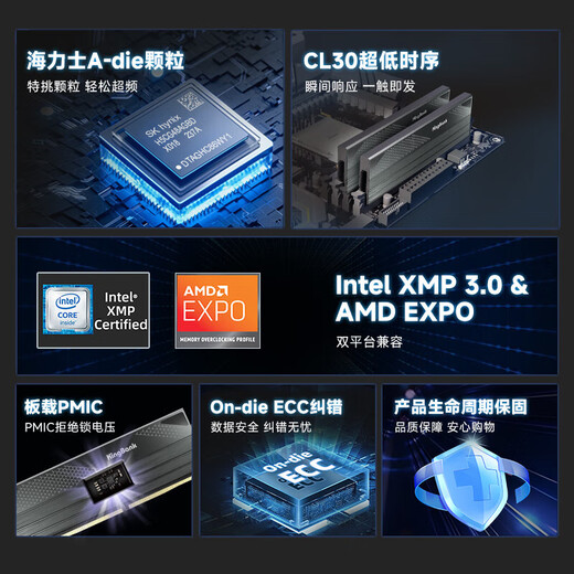 KINGBANK DDR5 Memory Silver Blade/Black Blade/Star Blade 6000/6400/6800 Desktop Memory Gaming Esports Vest Strip Deepseek Hardware Star Blade 16G Single 6000 Hynix A Generation C28
