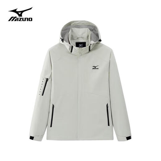 Mizuno Outdoor Casual Jacket Men's Woven Windproof and Waterproof Hooded Jacket Black XL