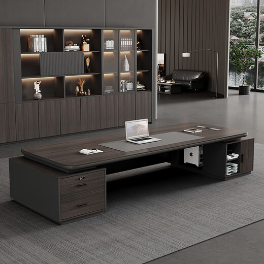 Henghan boss desk office desk and chair combination simple modern executive desk single desk manager desk office furniture standard desktop model cost-effective 2.4m double cabinet boss desk