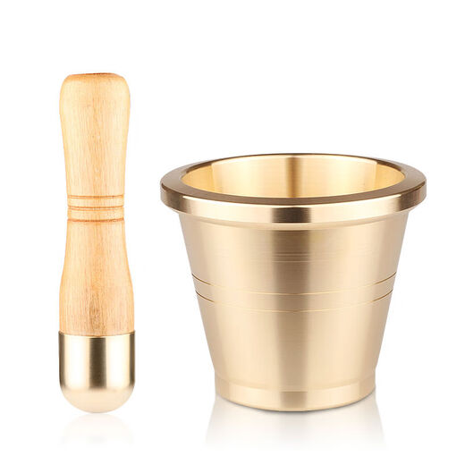 Jie Yu Mao Cantonese-style copper cup, medicine jar, garlic press, garlic masher, Chinese medicine pounder, medicine cup, medicine mortar, medicine jar, mortar, extra thick medium size, buy 1 get 6 free