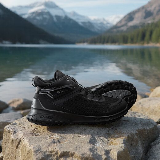 ECCO sports shoes for men, winter thickened, warm and grippy, wear-resistant outdoor hiking shoes, Aotu 824294, black 40