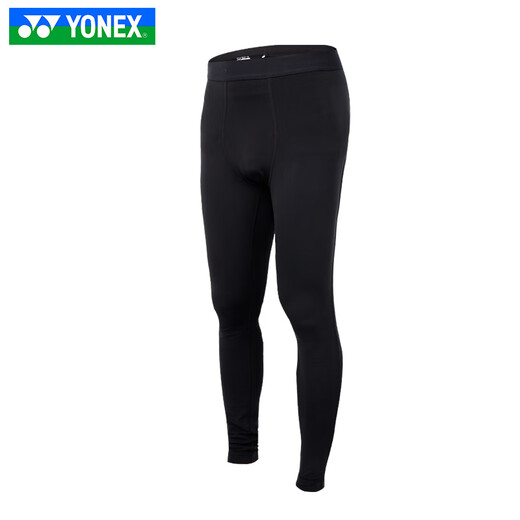 尤尼克斯（YONEX）羽毛球服男长袖紧身衣打底保暖瑜伽运动锻炼训练服上衣STBF1023CR 【紧身长裤】STBF2023CR黑色 XL