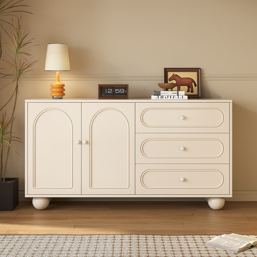 Mark Heng Sideboard Integrated Wall Cabinet Living Room Wall Multifunctional Cabinet Cabinet Storage Cabinet Wine Cabinet Solid Wood Sideboard Changhong Glass Style Length 120 Width 35 Height 90cm