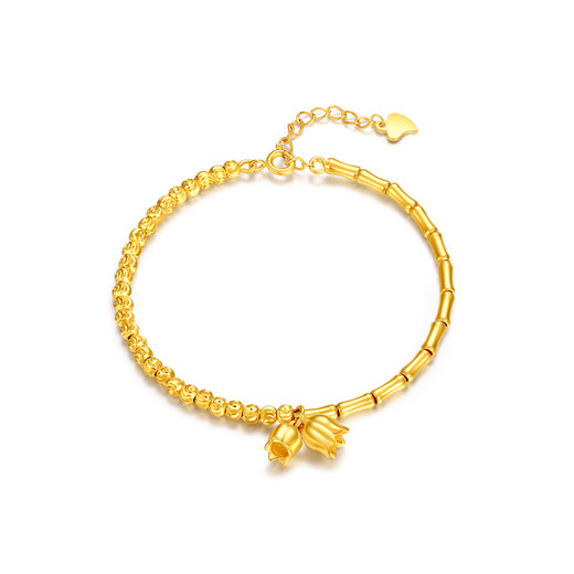 Mengjinyuan S925 silver bracelet silver bracelet bamboo silver bracelet lily of the valley flower bracelet birthday gift for women B style bracelet - about 4.8g
