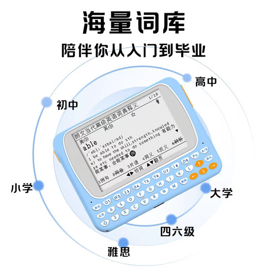 Wenquxing Electronic Dictionary Ink Large Screen Rechargeable English-Chinese Dictionary Word Machine for Junior High School Students Universal No Games No Network Needed New Lanwangwang