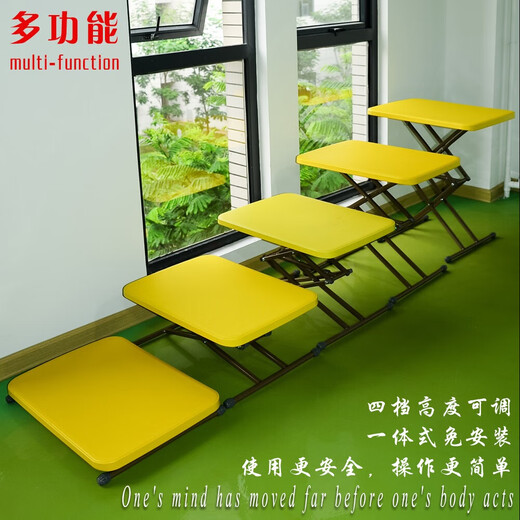 Kaidi Shengfei folding table small apartment simple plastic dining table car mobile lift outdoor portable stowable live broadcast small table yellow size 64*45 (fourth gear without pen slot)