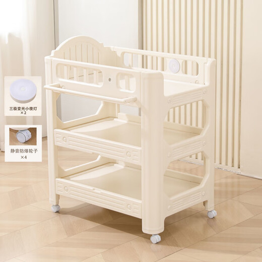 Other Home 5-in-1 baby care portable multi-functional crib instead of changing table, convenient for diaper changing, stroking, and bathing Doorless model Night light + Silent wheel + Hanging box + Storage box + Pu mat