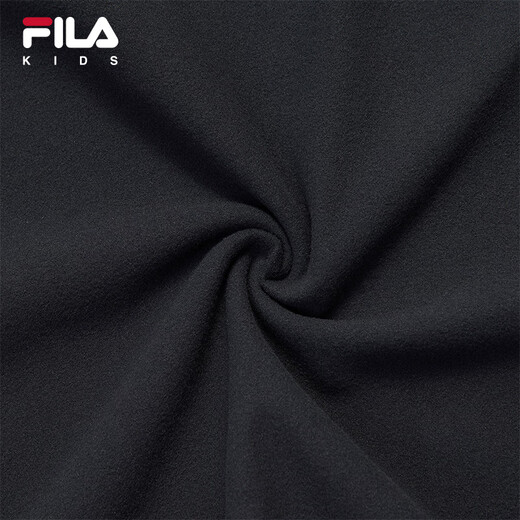 FILA children's clothing tops 2025 winter new style boys' plus velvet long-sleeved T-shirt dark black-BK 175
