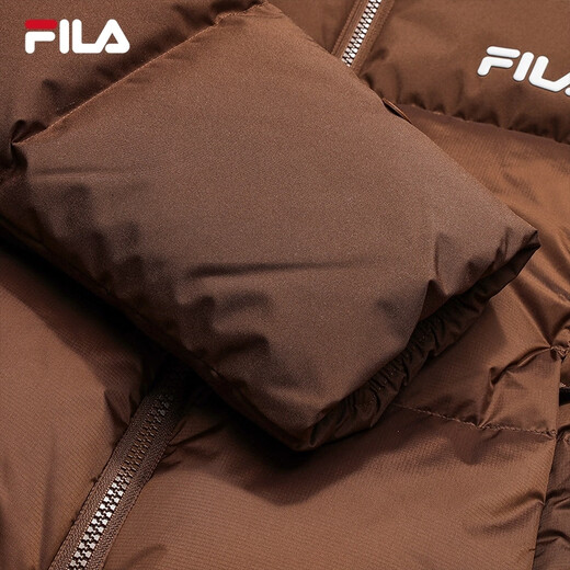 Женский пуховик FILA Yang Mi в том же стиле, новинка зимы 2025, непромокаемый короткий красочный пуховик RGB Mulan Brown-BN M 165/84A/M