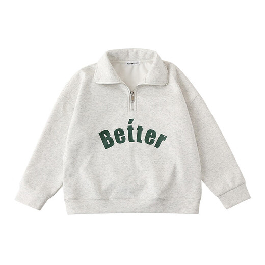 G.duck little yellow duck parent-child outfit for a family of three or four in autumn sports sweatshirt lapel long-sleeved American top mother-daughter outfit off-white polo collar sweatshirt 120 recommended for 5~6 years old 110-120cm cm