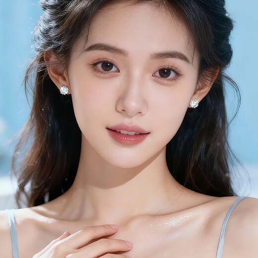 China Gold Snowflake Starburst Pure Silver Earrings for Women Topaz Earrings Girls Birthday Gifts for Girlfriends and Wife Wedding Anniversary Pure Silver Starburst Snowflake Earrings Jingsuda