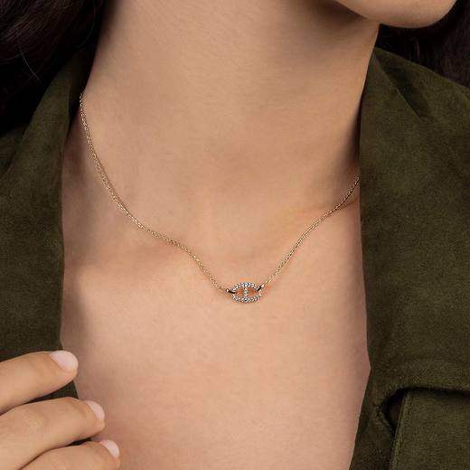 APM Monaco golden clavicle chain high fashion pig nose necklace personalized gift gift for girlfriend sweater chain