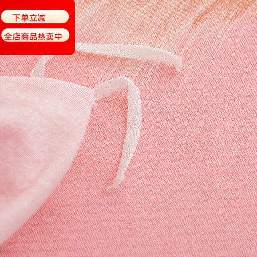 100 pure cotton four-piece set, pure cotton brushed four-piece set, thickened twill Xinjiang cotton four-piece set, skin-friendly and soft for all seasons Fangfei Manyu-Pink 1.5m bed sheet style four-piece set