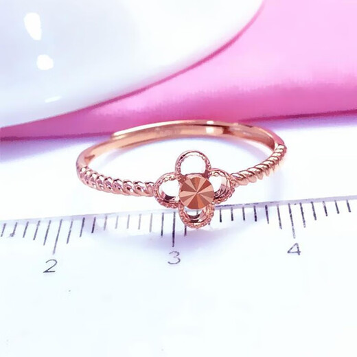 Yongsi 585 purple gold shiny fashionable hollow flower ring 18K color gold plated clover ring flower ring (open