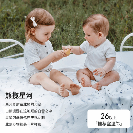 Sohiwoo beanie blanket baby blanket baby beanie blanket type a spring autumn winter newborn baby special summer gauze blanket Xiong Lan Xinghe-4 layers of bamboo yarn air conditioning blanket recommended room temperature 26