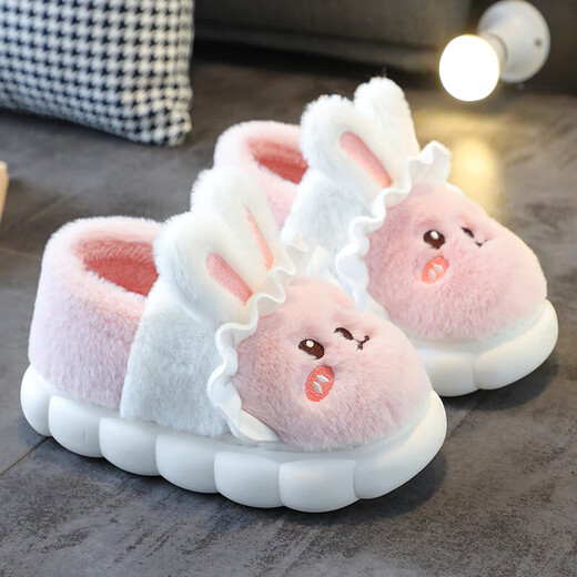 2025 Thick-soled Children's Cotton Shoes for Boys and Girls Home Indoor Non-Slip Home Warm Baby Parent-Child Cotton Slippers Upgraded Dark Gray Cotton Shoes 12 Size 36/37 Adult Children