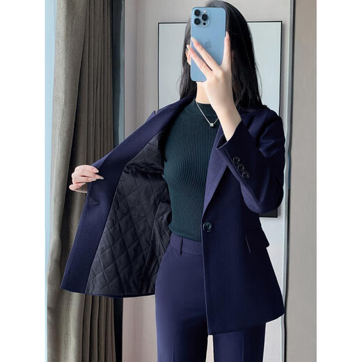 Pierre Cardin gray suit jacket for women winter quilted new professional formal wear hotel front desk thickened quilted work clothes suit quilted style 1125 black suit + black formal suit XL 110Jin Jin equals 0.5kg 119Jin Jin equals 0.5kg