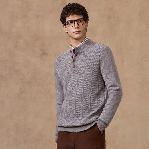 Judger 440g heavyweight 100% wool Judger men's pure wool sweater 2025 autumn and winter half-high Henry neck sweater