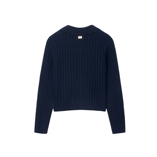 Teenie Weenie Bear Women's Four Seasons Triche Trigan Cardigan 2025 AUTOMNE NOUVELLE GIRLE SENSE SENSE CONFORT Pull bleu marine S