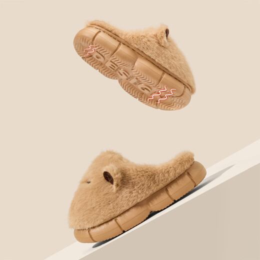 Lidani (TZLDN) Capibala children's cotton slippers for girls 6-12 years old winter indoor home warm plus velvet cute slippers for boys