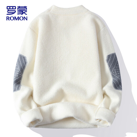 ROMON sweater men's autumn and winter casual round neck imitation mink velvet sweater thickened warm sweater men's clothing