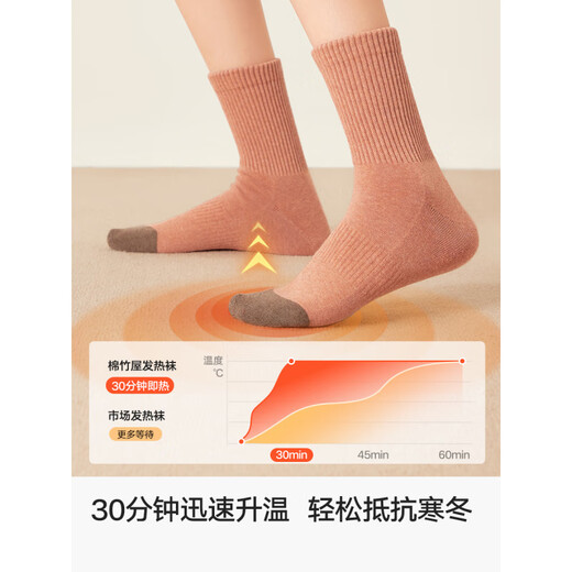 Mianzhuwu Autumn and Winter Women's Thickened Warm Socks 2025 New Medium Tube Deodorizing Thermal Socks Combination 2 (Milk White + Milk White + Black + Black + Black One Size 35-39_5 Pairs Xinjiang Cotton_Thickened_
