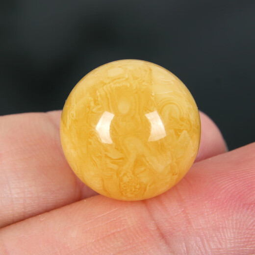 Yuzhi 1 item 1 certificate 1 shot natural Russian material unoptimized beeswax round beads single bead separated beads with beads diameter 18mm 3.48g diameter 18mm orphan G683