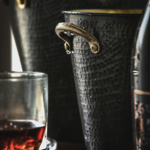 High-looking light luxury pure copper red wine barrel beer barrel household wine cabinet ornaments commercial ice bucket bar copper ice bucket S.