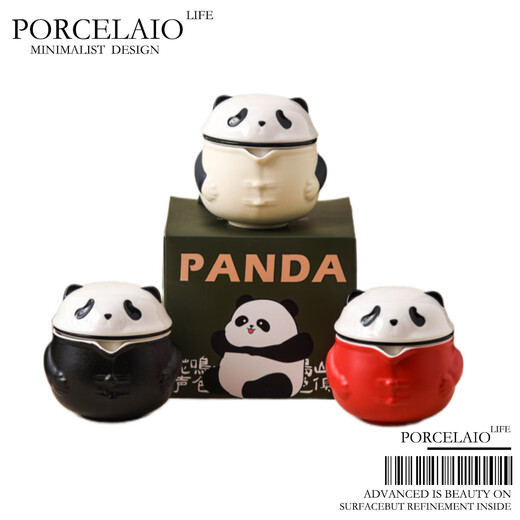Panda Travel Tea Set Accompanying Gift Box Portable and Practical for Customer Activities Outdoor Teapot Small Gifts Kung Fu Panda Tea Set White Gift Box One Pot 3 Cups