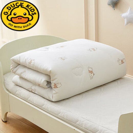 G.duck baby pure cotton quilt summer newborn child baby spring and autumn thickened cover kindergarten air-conditioned quilt universal Xiaoqi doll 100*120cm1.6Jin Jin equals 0.5kg 0-3 years old (summer quilt)