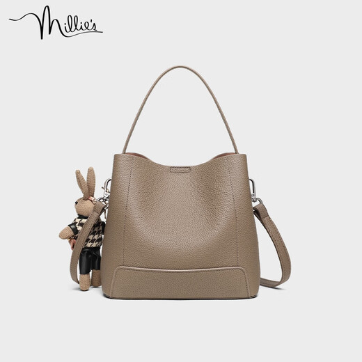 Miaoli cowhide bag women's bag casual bucket bag brand portable crossbody bag birthday gift high-end gift for girlfriend and wife