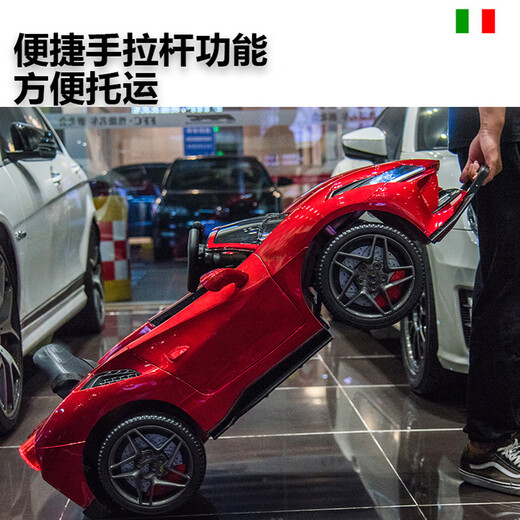 Children's shoes 1.15m extended version Baby electric car four-wheel remote control car can sit on a child's baby toy car Fashion red luxury four-wheel drive + leather seat + soft tires