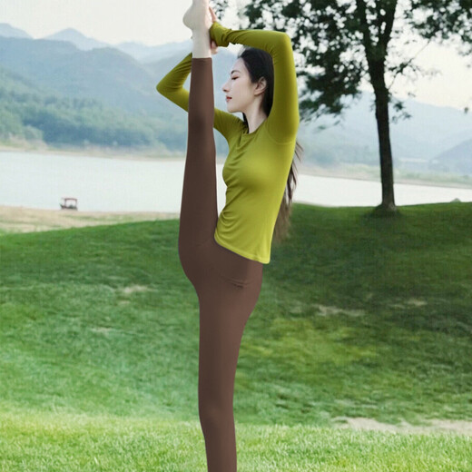 Shuangxiu yoga clothing top for women 2025 new high-end and beautiful Pilates training clothing dopamine fitness suit autumn and winter olive green top S 85-100